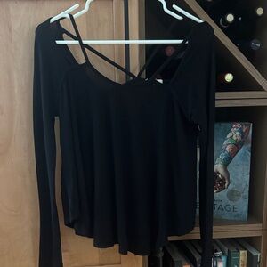 Silence + Noise Black Long Sleeve Top